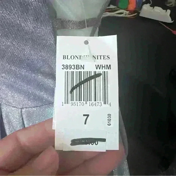 Blondie Nites Prom Daisy Iridescent Sparkle Ball Gown Lavender - Picture 5 of 7